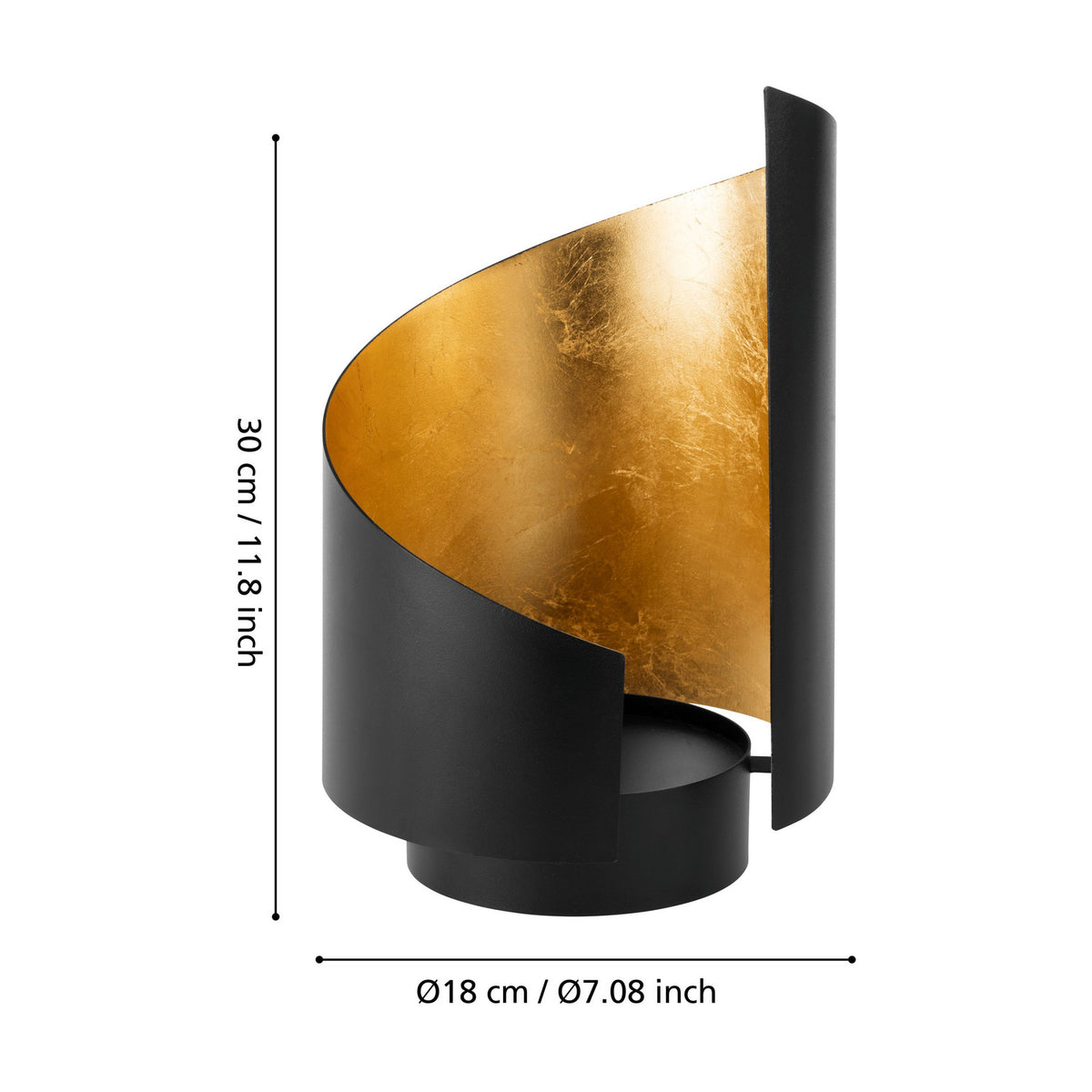 Ambondrona Metal Hurricane Lantern 30cm - Gold & Black