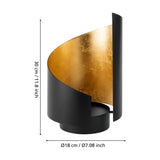 Ambondrona Metal Hurricane Lantern 30cm - Gold & Black
