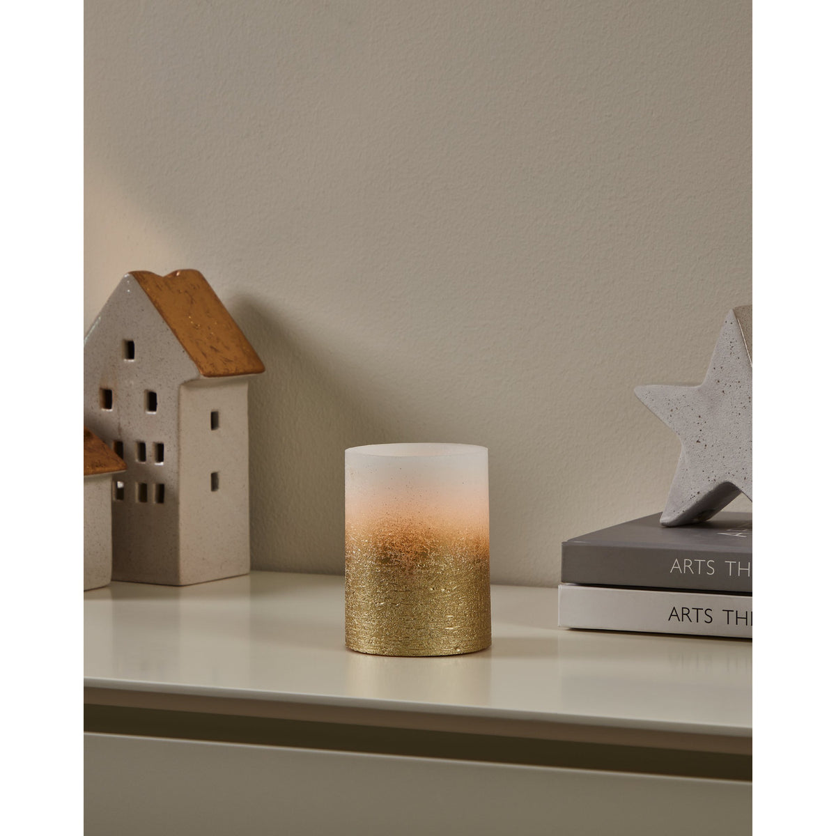 Amboriala LED Candle - White & Gold