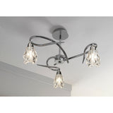 Amel 3 Light Semi-Flush Ceiling Light - Polished Chrome