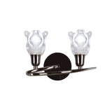 Amel 2 Light Wall Lamp - Black Chrome