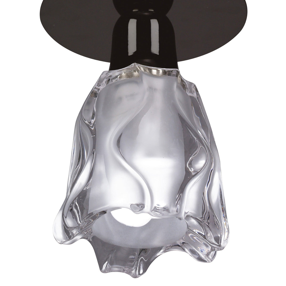 Amel 1 Light Semi-Flush Ceiling Light - Black Chrome