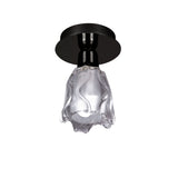 Amel 1 Light Semi-Flush Ceiling Light - Black Chrome