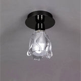 Amel 1 Light Semi-Flush Ceiling Light - Black Chrome