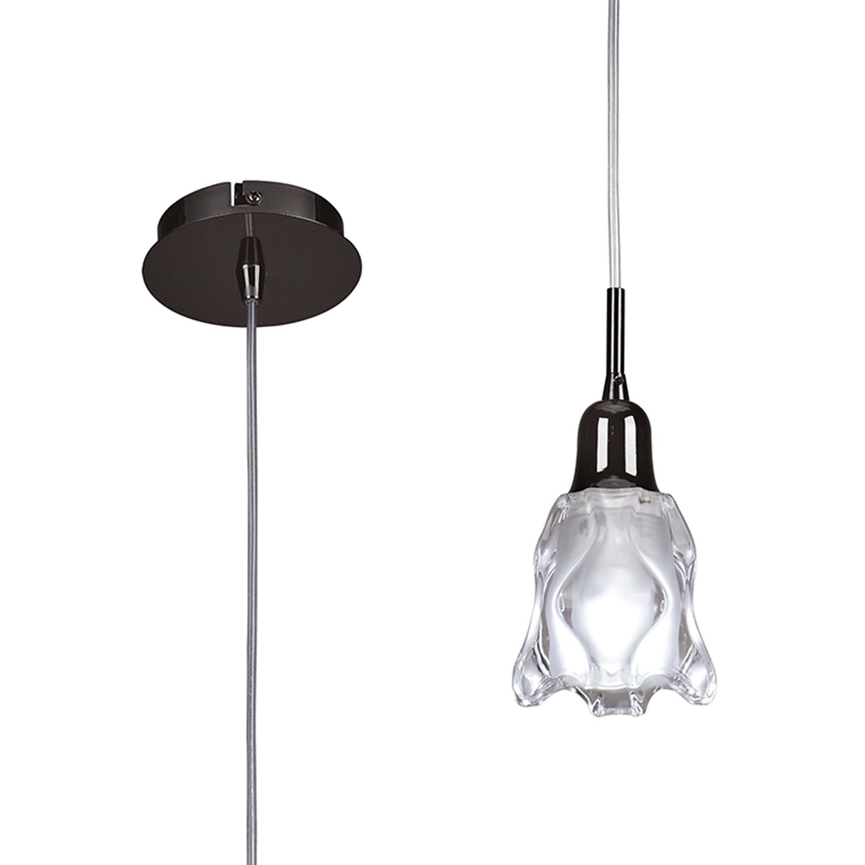 Amel 12cm 1 Light Pendant Light - Black Chrome