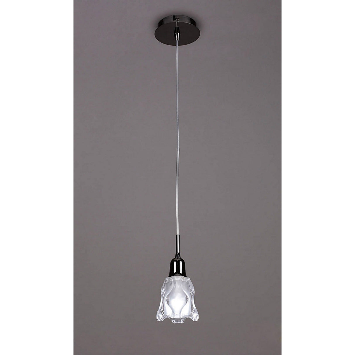 Amel 12cm 1 Light Pendant Light - Black Chrome