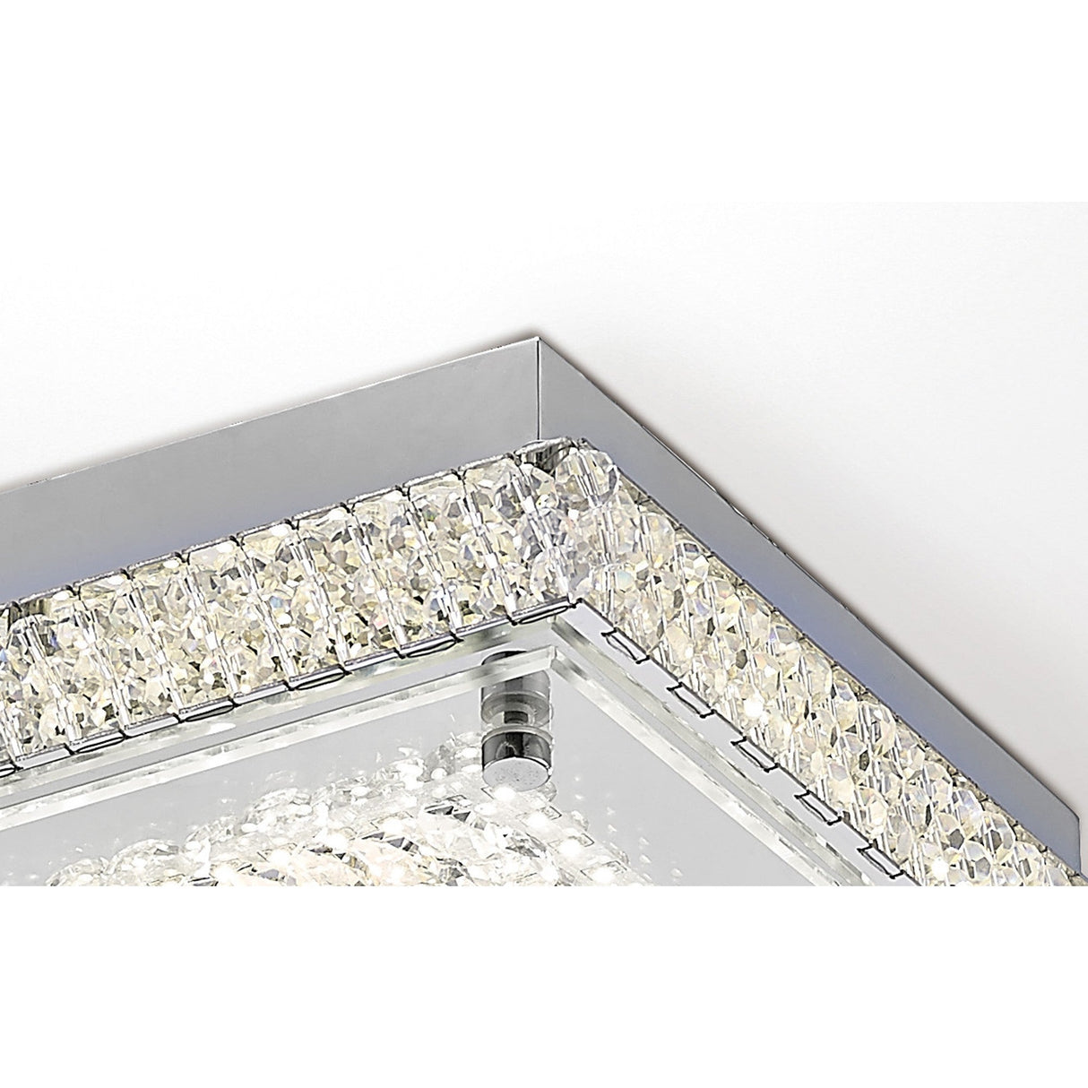 Amelia LED Crystal Flush Ceiling Light 4200K 12W - Polished Chrome