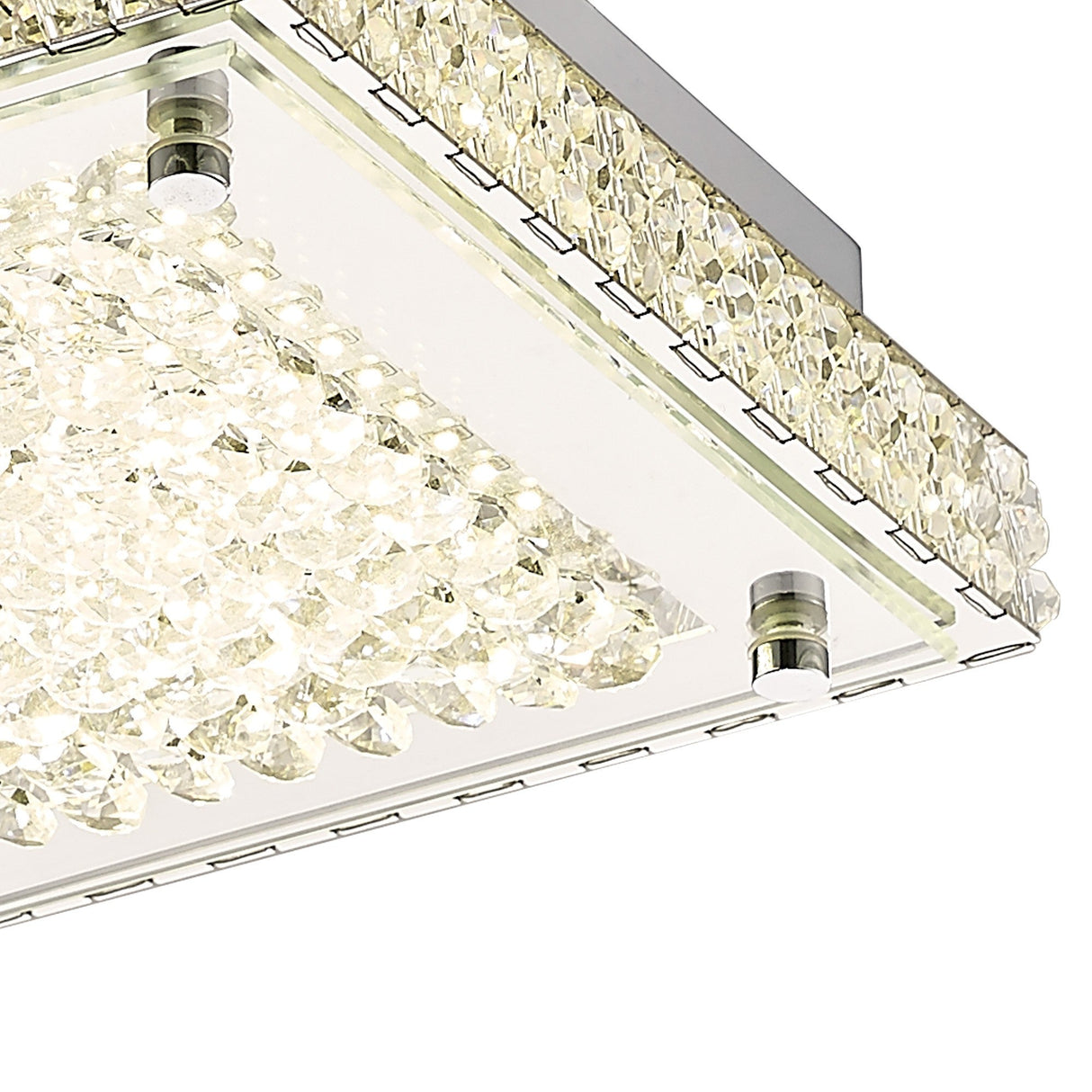 Amelia LED Crystal Flush Ceiling Light 4200K 12W - Polished Chrome