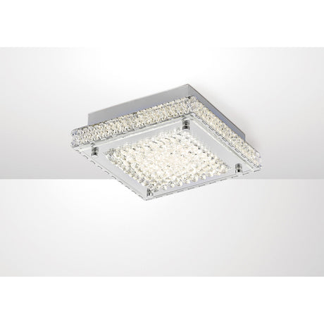 Amelia LED Crystal Flush Ceiling Light 4200K 12W - Polished Chrome