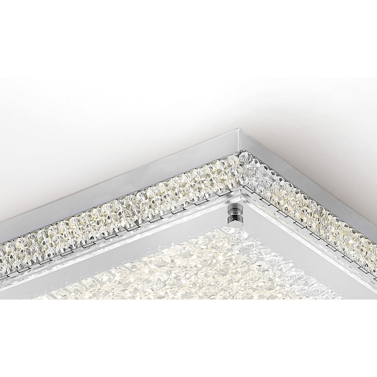 Amelia LED Crystal Flush Ceiling Light 4200K 18W - Polished Chrome
