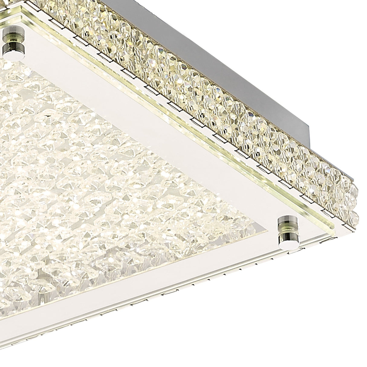 Amelia LED Crystal Flush Ceiling Light 4200K 18W - Polished Chrome