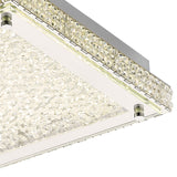 Amelia LED Crystal Flush Ceiling Light 4200K 18W - Polished Chrome