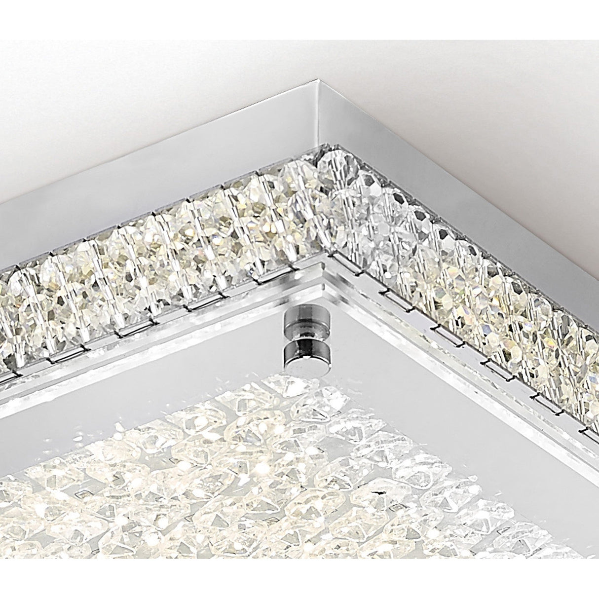 Amelia LED Crystal Flush Ceiling Light 4200K 18W - Polished Chrome