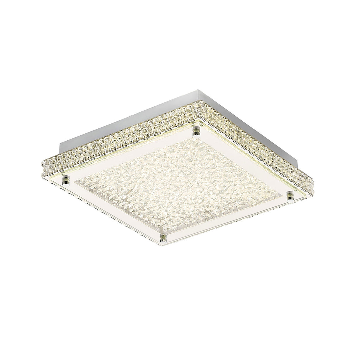 Amelia LED Crystal Flush Ceiling Light 4200K 18W - Polished Chrome