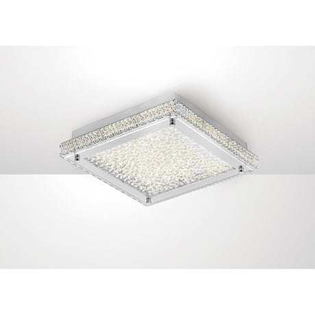 Amelia LED Crystal Flush Ceiling Light 4200K 18W - Polished Chrome