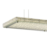 Amelia LED Crystal Linear Suspension Light With Remote - Chrome