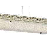 Amelia LED Crystal Linear Suspension Light With Remote - Chrome