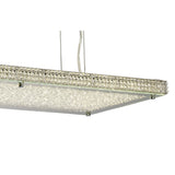 Amelia LED Crystal Linear Suspension Light With Remote - Chrome