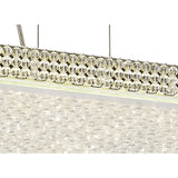 Amelia LED Crystal Linear Suspension Light With Remote - Chrome