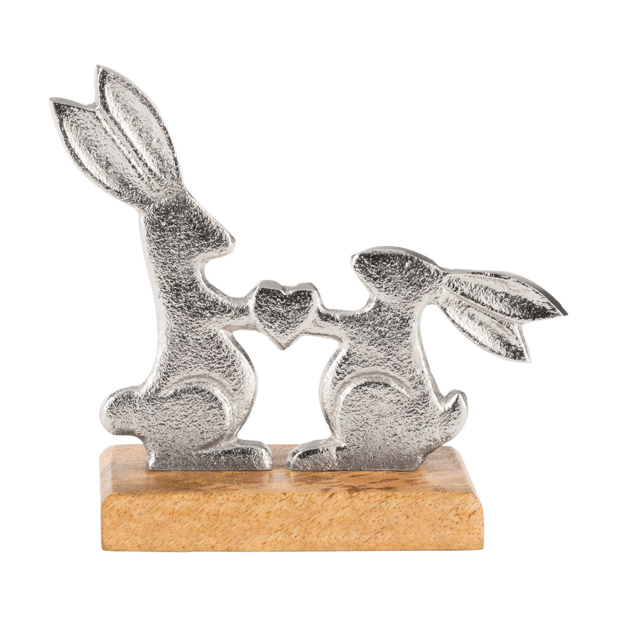 Amoatsy Rabbit Ornament 15.3cm - Silver & Natural