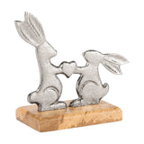 Amoatsy Rabbit Ornament 15.3cm - Silver & Natural
