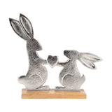 Amoatsy Rabbit Ornament 28.5cm - Silver & Natural