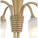 Ancona 4 Light Frosted Glass Semi-Flush Ceiling Light - Satin Gold