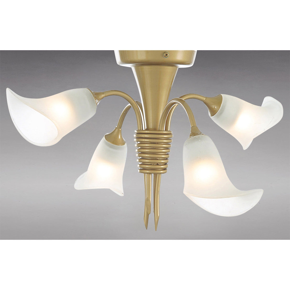 Ancona 4 Light Frosted Glass Semi-Flush Ceiling Light - Satin Gold