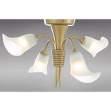 Ancona 4 Light Frosted Glass Semi-Flush Ceiling Light - Satin Gold