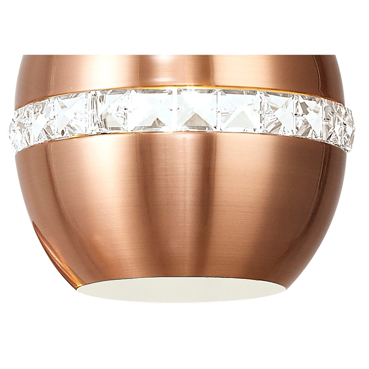 Andrea 3 Light Round Crystal Cluster Pendant Light - Satin Copper