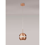 Andrea 19cm 1 Light Crystal Pendant Light - Satin Copper