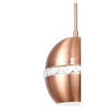 Andrea 19cm 1 Light Crystal Pendant Light - Satin Copper