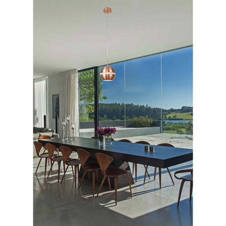 Andrea 19cm 1 Light Crystal Pendant Light - Satin Copper