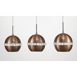 Andrea 3 Light Crystal Bar Pendant Light - Satin Copper