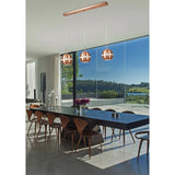 Andrea 3 Light Crystal Bar Pendant Light - Satin Copper