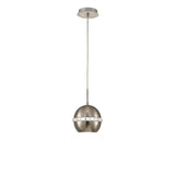 Andrea 19cm 1 Light Crystal Pendant Light - Satin Nickel