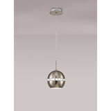 Andrea 19cm 1 Light Crystal Pendant Light - Satin Nickel
