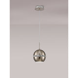 Andrea 19cm 1 Light Crystal Pendant Light - Satin Nickel