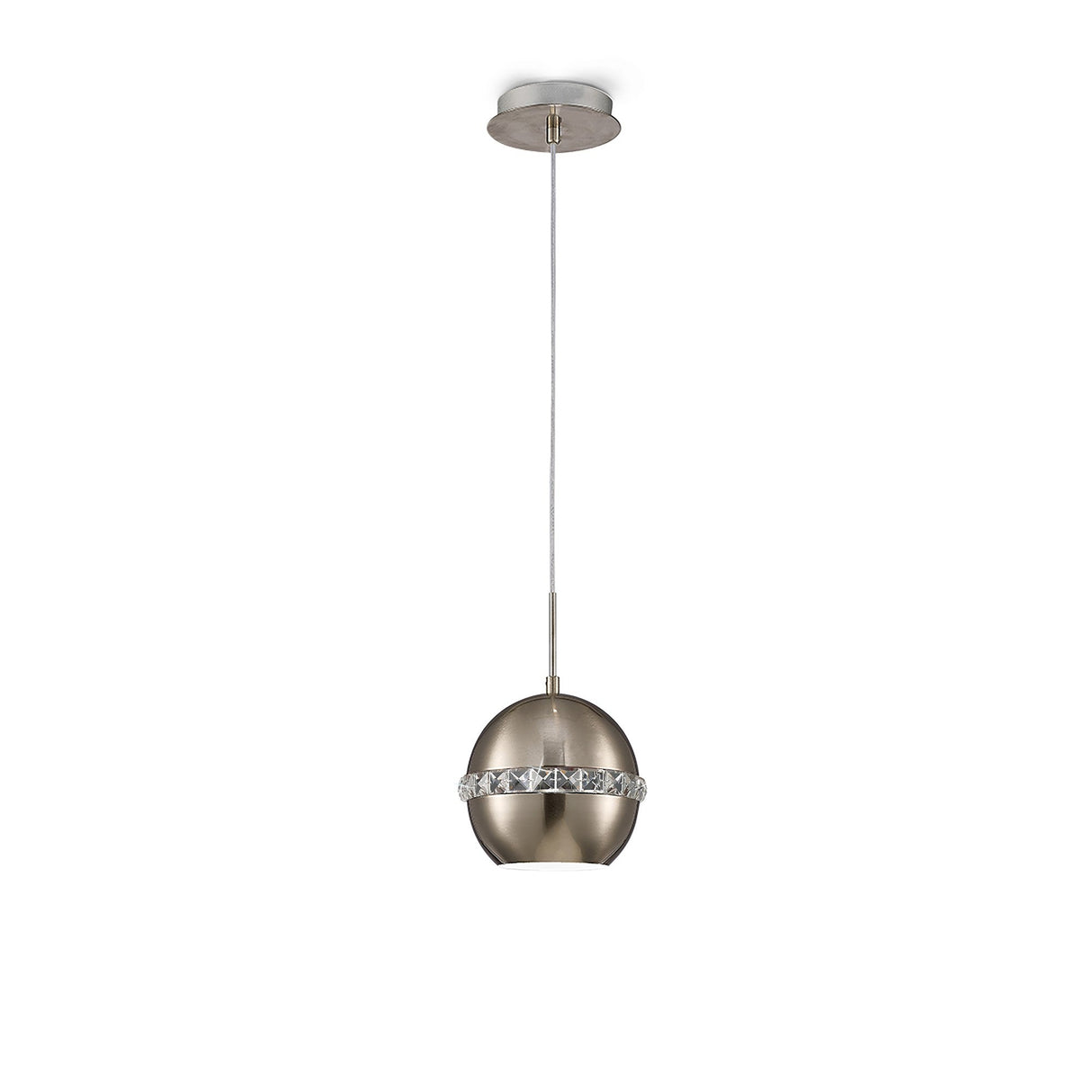Andrea 19cm 1 Light Crystal Pendant Light - Satin Nickel