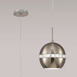 Andrea 19cm 1 Light Crystal Pendant Light - Satin Nickel