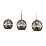 Andrea 3 Light Crystal Bar Pendant Light - Satin Nickel