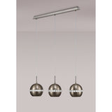 Andrea 3 Light Crystal Bar Pendant Light - Satin Nickel