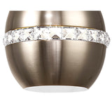 Andrea 3 Light Round Crystal Cluster Pendant Light - Satin Nickel