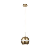 Andrea 19cm 1 Light Crystal Pendant Light - Antique Brass