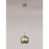 Andrea 19cm 1 Light Crystal Pendant Light - Antique Brass