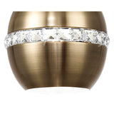 Andrea 19cm 1 Light Crystal Pendant Light - Antique Brass