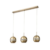 Andrea 3 Light Crystal Bar Pendant Light - Antique Brass