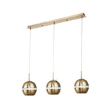 Andrea 3 Light Crystal Bar Pendant Light - Antique Brass