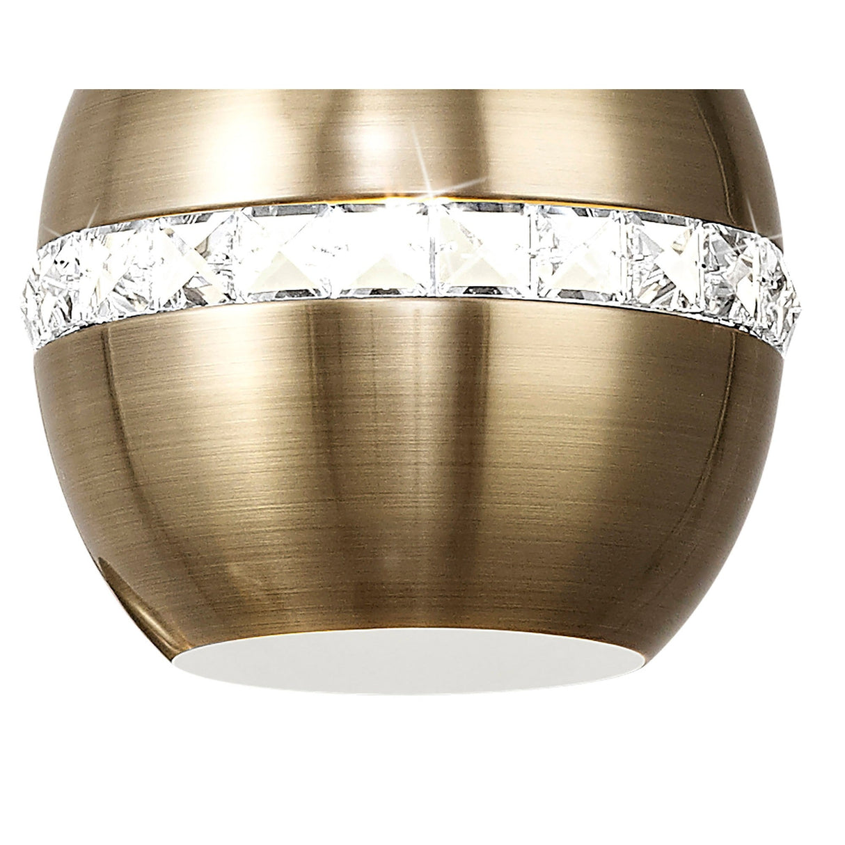 Andrea 3 Light Round Crystal Cluster Pendant Light - Antique Brass