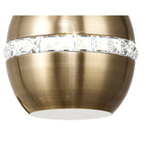 Andrea 3 Light Round Crystal Cluster Pendant Light - Antique Brass